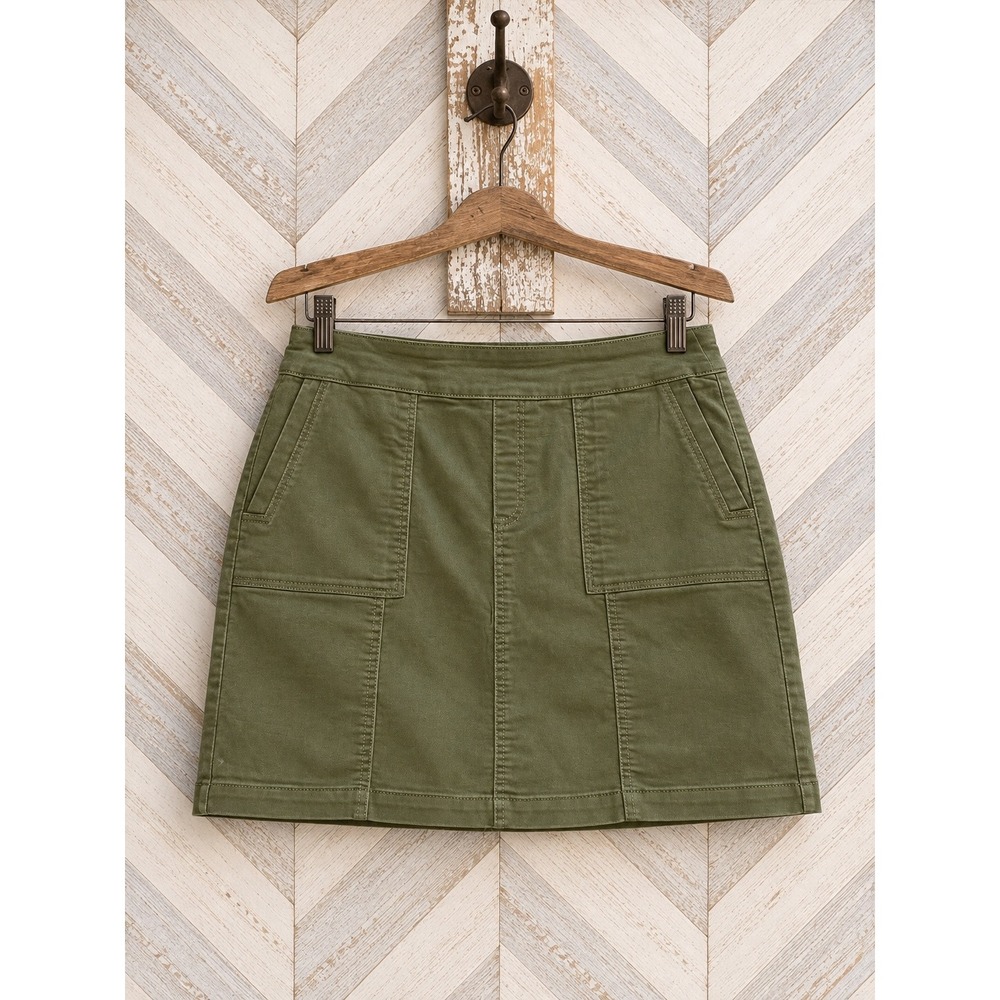 Molly & Isadora Skort Olive Green Cargo Utility Built-in Shorts 1X
